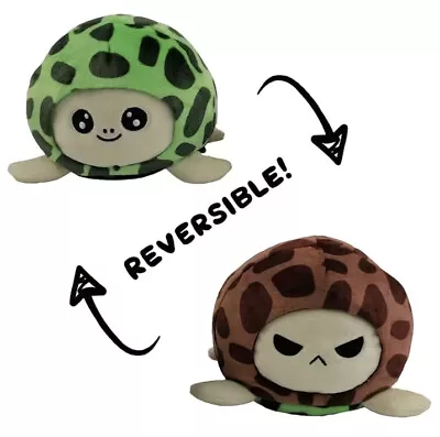 Reversible Plush Turtle Stuffed Animal Happy Sad Mood Sea Turtle Cute Plushie • $14.99