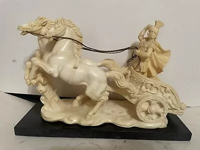 G. RUGGERI Vintage Roman Man Riding A  Chariots Horses  • $75