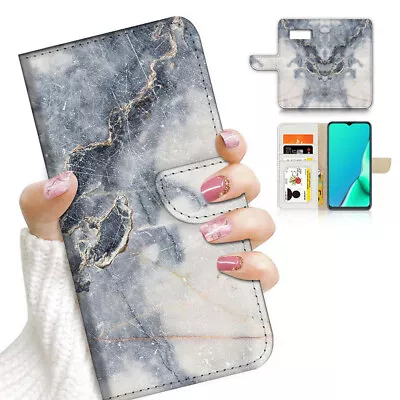 ( For Samsung S7 ) Wallet Flip Case Cover AJ23668 Grey Marble • $12.99