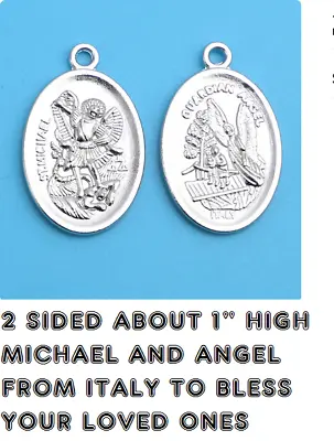ST MICHAEL GUARDIAN ANGEL PROTECT Pendant On 18  925 Sterling Silver Necklace • $19.88