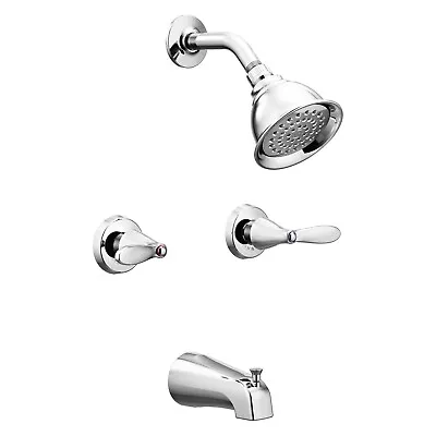MOEN Adler 2-Handle 1-Spray Tub And Shower Faucet W/ Valve Chrome W/Valve (READ) • $39.95