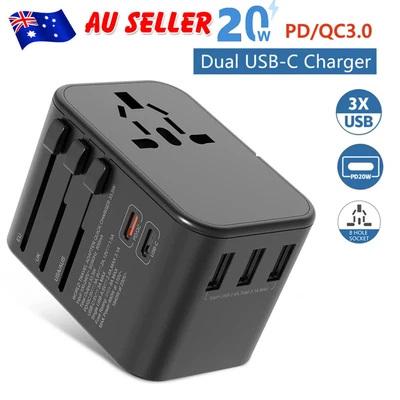 $28.59 • Buy Smart Universal International Travel Adapter USB3.0 & 5.6A High Speed Charger AU