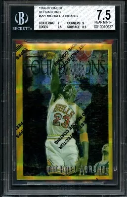 Michael Jordan 1996-97 Topps Finest Gold Refractor BGS 7.5 RARE! • $2999