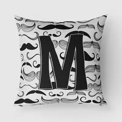 Moustache Initial Fabric Decorative Pillow Letter M • $46.68