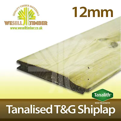 12mm T&G Tanalised Pressure Treated Shiplap Pack Of 10 Various Sizes 3m - 4.8m • £51.84