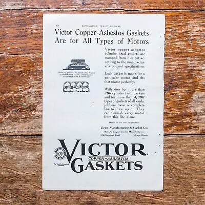 1920s Era Victor Gaskets Car Ad Early Auto Advertising National Cash Register • $26.48