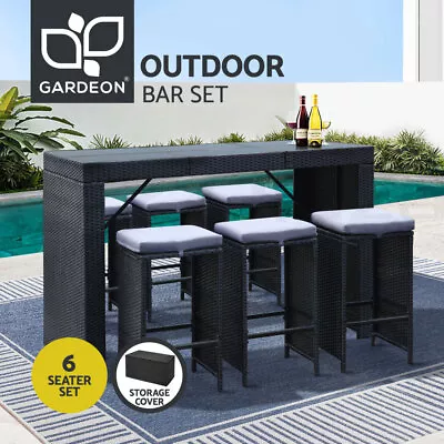 $759.95 • Buy Gardeon Outdoor Furniture Dining Bar Table 6 Chairs Stools Set Patio Lounge