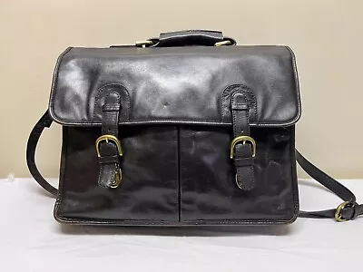 Wilson Handcrafted Leather Briefcase/messanger Bag Dk Brown • $39.95