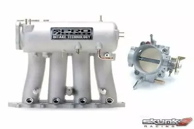 SKUNK2 Intake Manifold Silver+Throttle Body Alpha 70mm D-Series Honda Civic • $369.99