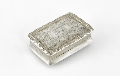 Antique English William IV Solid Silver Vinaigrette Nathaniel Mills 1833 • £245