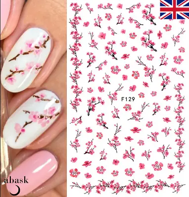 Cherry Blossom Nail Art Stickers Transfers Decals Spring Flowers Floral • £2.59
