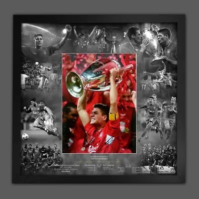 £49.99 • Buy Steven Gerrard Signed Liverpool Football Photo In A Framed Picture Mount Display