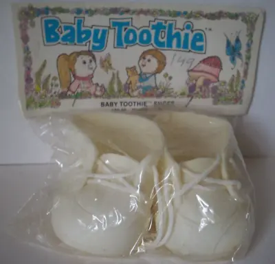 Baby Toothie Shoes Cabbage Patch Vintage 80's WHITE Sealed NOS • $15.99