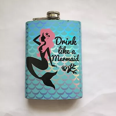 Stainless Steel Hip Flask 8 Oz Mini Pocket Canteen Drink Like A Mermaide  Travel • $9.95