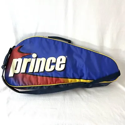Prince Tennis Racquet Racket Bag Vintage Retro Carry Case Blue Red Yellow Black • $18.95