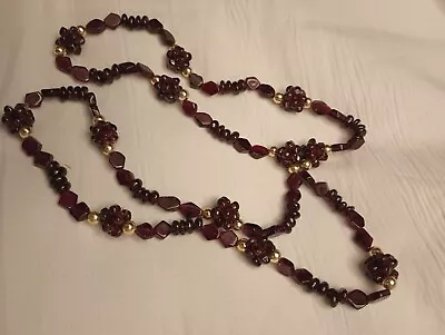 FINE FASHION JEWELRY NECKLACE Red Garnet Gemstones  • $4.99