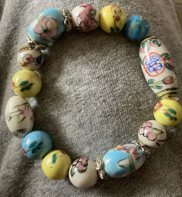 £15 • Buy Multicoloured Vintage Signed Asian Bracelet