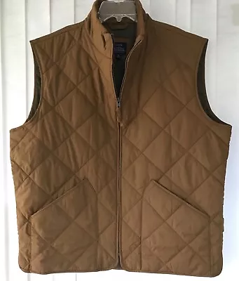 J. Crew Walker Quilted Puffer Vest Mens XL Zip Pockets Brown Glazed Pecan • $28.68