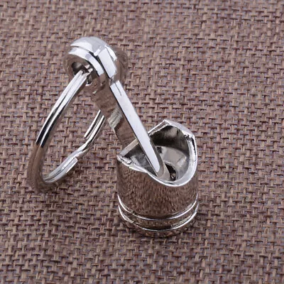 1× Metal Piston Car Engine Keychain Keyfob Keyring Alloy Silver Car Accessories • $7.54