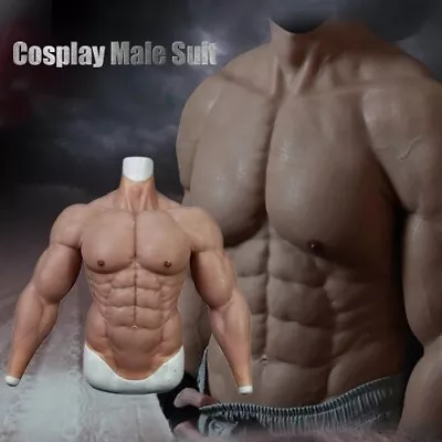 Lot Muscle Suit Silicone Fake Chest Cosplay Cross-dressing Realistic Muscles • £204.57