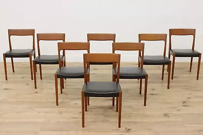 Set Of 8 Midcentury Modern Vintage Teak Dining Chairs #49106 • $3075