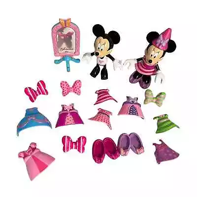 Disney Minnie Mouse Bowtique Dress Up Dolls Snap N Style Toy LOT 2010 Girls Toys • $19.99