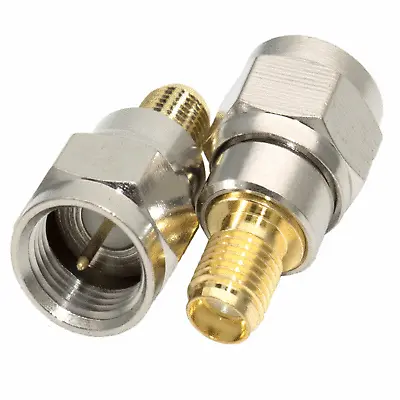 2X F Type Male To SMA Female Coax Connectors RF Antenna Adapter For FM/AM/DAB • $7.55