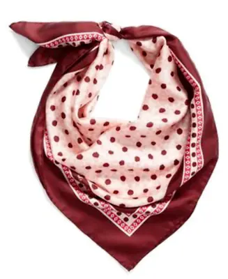 Kate Spade Silk Scarf  Pink Dots Square Floral Moroccan Tile Womens Lightweight • $46.98