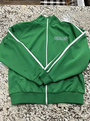 SMALL Nintendo Brand 2004 Official Green Track Jacket Vintage Authentic Mario • $39.99