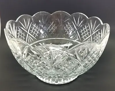 Footed Punch Bowl HUGE Godinger Shannon 24% Lead Crystal GORGEOUS! • $39.95