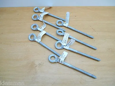 LOT OF 8 CROWN BOLT 1/4 X 4” FORGED LAG EYE BOLT GALVANIZED NEW • $60.98