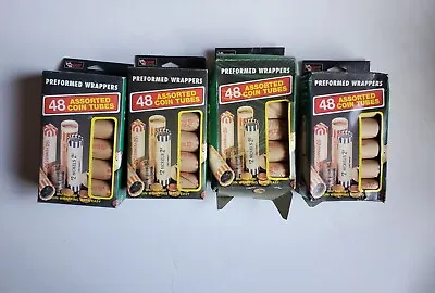 Magniff Rolls Preformed Coin Wrappers Paper Tubes QUARTERS ASSORTED COINS VTG • $12.99