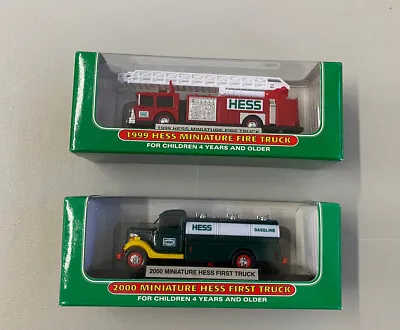 1999 & 2000 Hess Collectible Mini Miniature Trucks (Fire Truck & Gasoline Truck) • $19.99