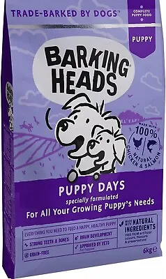 £39.99 • Buy Barking Heads Puppy Days Chicken & Salmon Dry Dog Food - 6kg