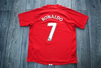 Manchester United 2007/2008 Home Nike Football Shirt Jersey Soccer Ronaldo Large • $49.99