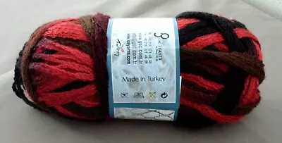 ICE Yarns Flamenco Fashion Yarn 100% Acrylic Mesh/Web Yarn ~ Red Black Brown • $4