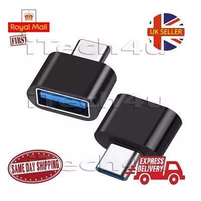 Type C To USB Adapter 3.0 USB-C 3.1 Male OTG A Female Data Connector Converter • £1.99