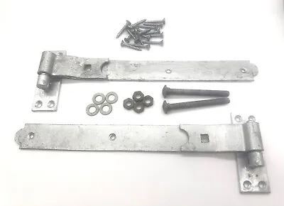 10 - 36  Galvanised Cranked Hook & Band Hinges Gate Hinge Shed Door Stable Heavy • £14.99