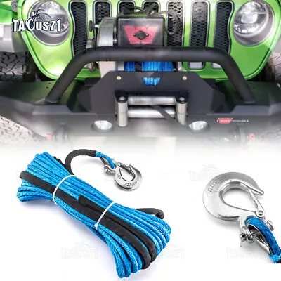  3/8'' X 95’ Synthetic Winch Cable Rope Clevis Slip Hook For JEEP Grand Cherokee • $76.99