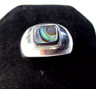 Gorgeous Fancy 925 Sterling Silver Abalone Ring Sz 7 F86 • $11.21