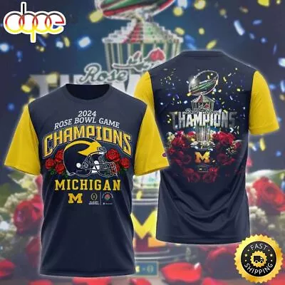 RARE- Michigan Football Rose Bowl Game Champions 2024 3D Shirt • $25.90