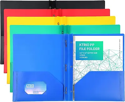 Pocket Folders With Prongs 5 Pack 2 Pocket Folders 3 Prong Folders With Pockets • $12.86