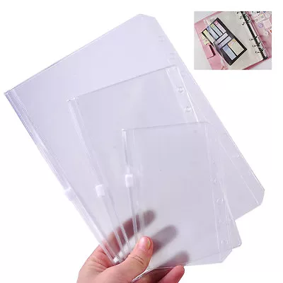 £2.98 • Buy A5/A6/A7 Envelope Zippered Ring Binder Punched Wallet Pocket Organiser Clear