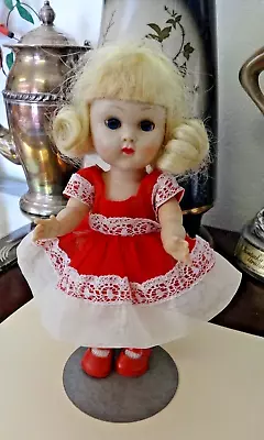 Vintage Vogue Ginny TLC Blonde SLW Walker Doll In Tagged Red Outfit (2444) • $34