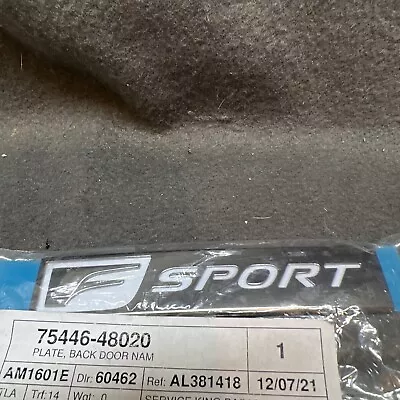 2016-2022 Lexus F Sport Emblem Plate  Rx350/rx450h 75446-48020 Oem • $30