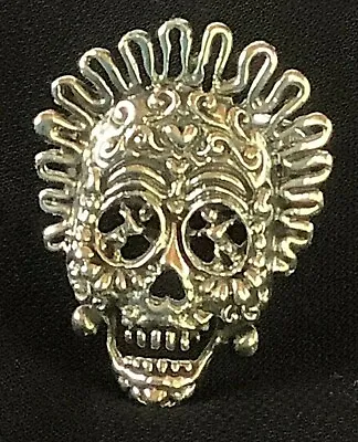 Spectacular Large Sterling Silver Skull Ring Size 10 Mexico Biker Ring Mexico • $99