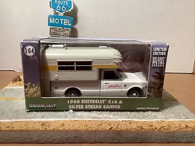 1968 Chevrolet C10 Slide In Silver Streak Camper White 1/64 Diorama Limited  • $8.99