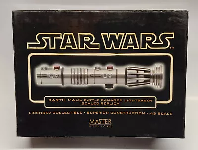 Master Replicas Star Wars Darth Maul Battle Damaged Gold Lightsaber .45 Sw-308 • $149.99