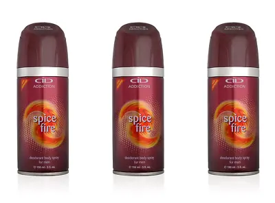 Addiction Deodorant Body Spray Spice Fire 150ml X 3 • £8.15