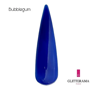 BUBBLEGUM Coloured Acrylic Powder Glitterama Nails Blue Sapphire Topaz Bright • £2.99